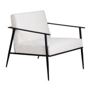 Crestview Collection Zara White Cushioned Accent Chair with Black Iron