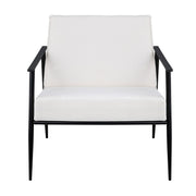 Crestview Collection Zara White Cushioned Accent Chair with Black Iron