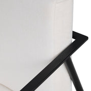 Crestview Collection Zara White Cushioned Accent Chair with Black Iron