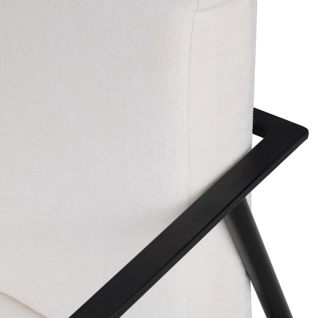 Crestview Collection Zara White Cushioned Accent Chair with Black Iron