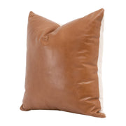 Essentials For Living The Better Together 22”  Essential Pillow ~ Whiskey Brown Top Grain Leather, Jute
