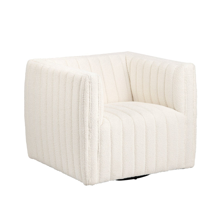 Crestview Collection Maddison White Channeled Swivel Chair