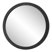 Casa Bella Living  Black Textured Iron Round Mirror