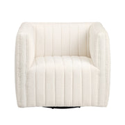 Crestview Collection Maddison White Channeled Swivel Chair