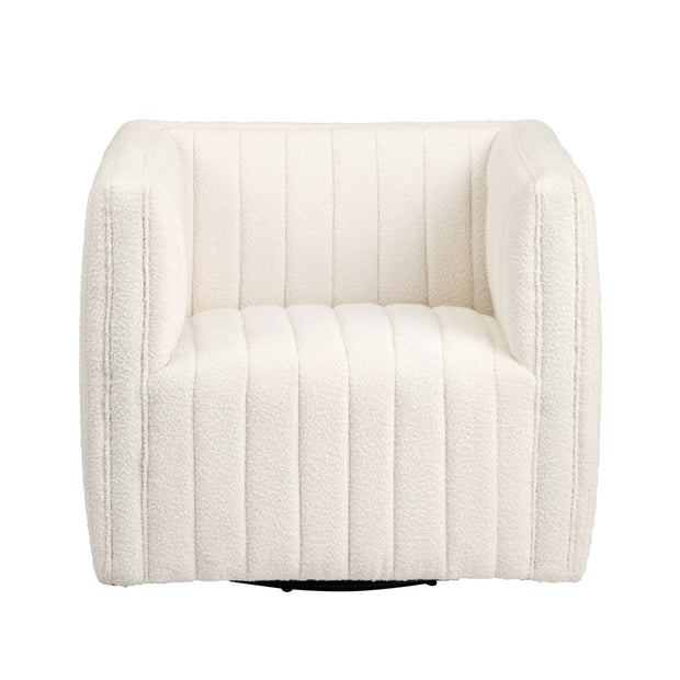 Crestview Collection Maddison White Channeled Swivel Chair