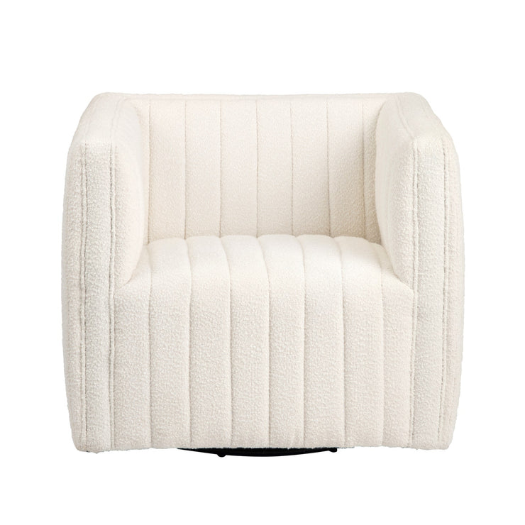 Crestview Collection Maddison White Channeled Swivel Chair