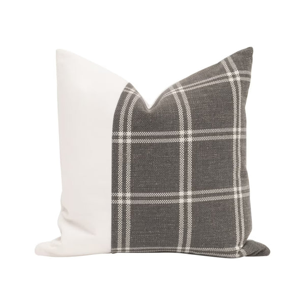 Essentials For Living The Lawyer 20” Essential Pillow ~ LiveSmart Walden-Smoke, LiveSmart Machale-Ivory Accent