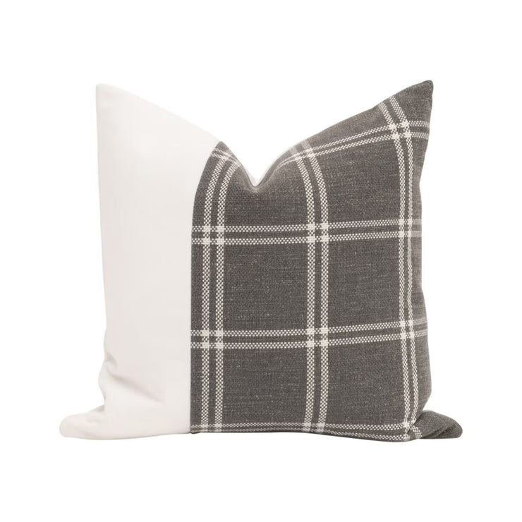 Essentials For Living The Lawyer 20” Essential Pillow ~ LiveSmart Walden-Smoke, LiveSmart Machale-Ivory Accent