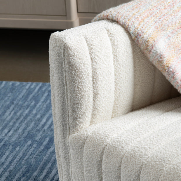 Crestview Collection Maddison White Channeled Swivel Chair