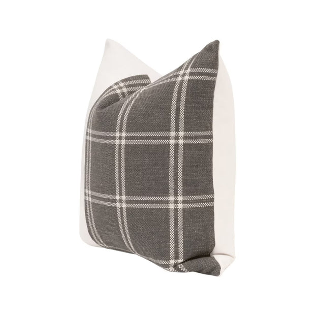 Essentials For Living The Lawyer 20” Essential Pillow ~ LiveSmart Walden-Smoke, LiveSmart Machale-Ivory Accent