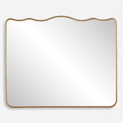 Casa Bella Living Antique Gold Wavy Top  Round Edges Mirror