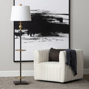 Crestview Collection Maddison White Channeled Swivel Chair