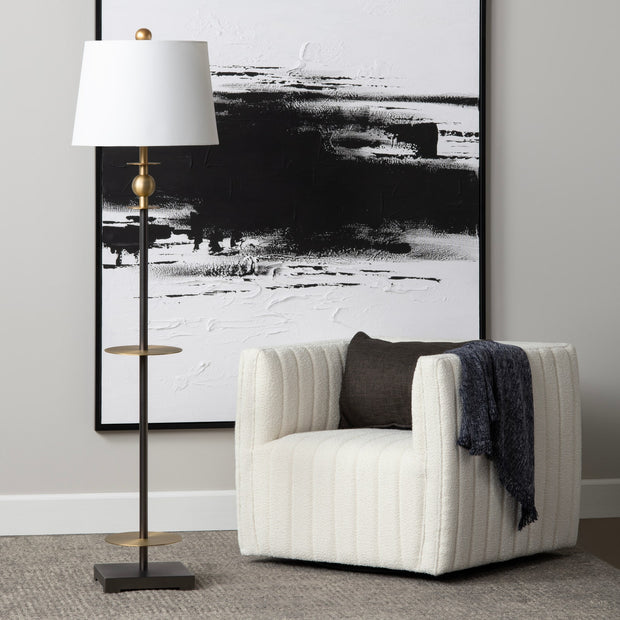 Crestview Collection Maddison White Channeled Swivel Chair
