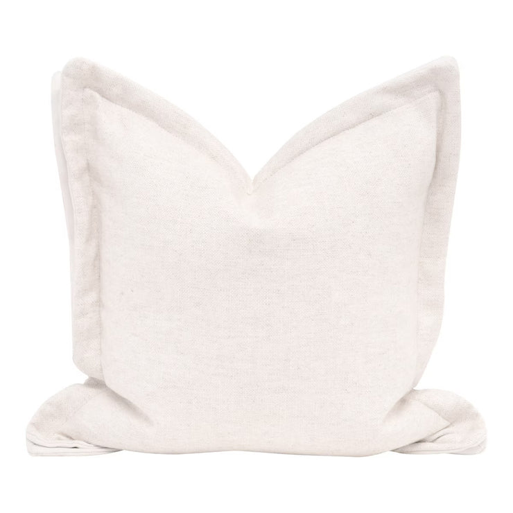 Essentials For Living The Little Bit Country 22” Essential Pillow ~ Performance Textured Cream Linen, LiveSmart Machale-Ivory Flange