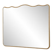 Casa Bella Living Antique Gold Wavy Top  Round Edges Mirror