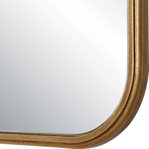 Casa Bella Living Antique Gold Wavy Top  Round Edges Mirror