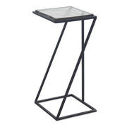 Casa Bella Living Cast Glass Angled Metal Frame Accent Table