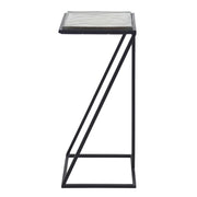 Casa Bella Living Cast Glass Angled Metal Frame Accent Table