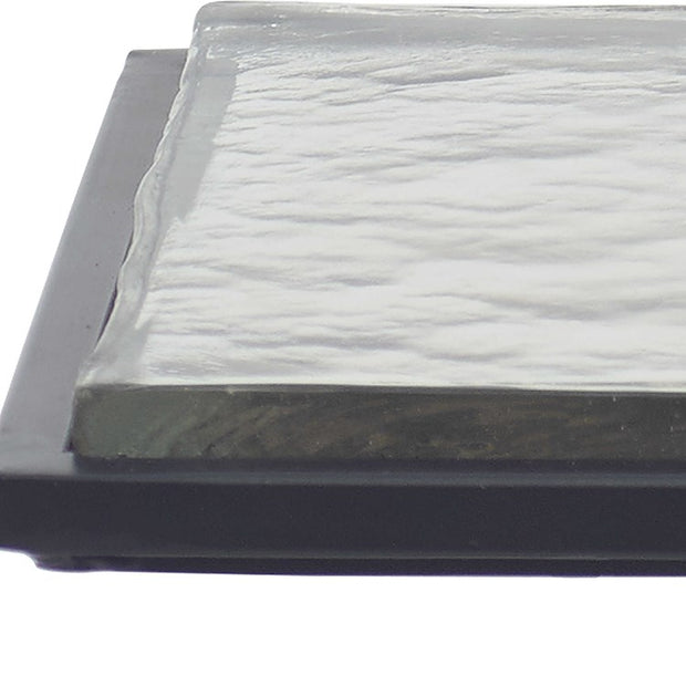 Casa Bella Living Cast Glass Angled Metal Frame Accent Table