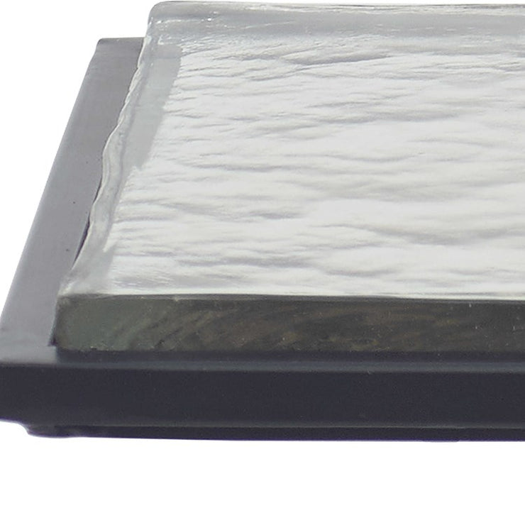 Casa Bella Living Cast Glass Angled Metal Frame Accent Table