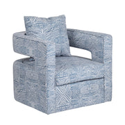 Crestview Collection Forma Blue and White Accent Chair
