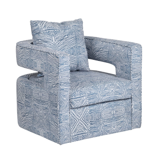 Crestview Collection Forma Blue and White Accent Chair