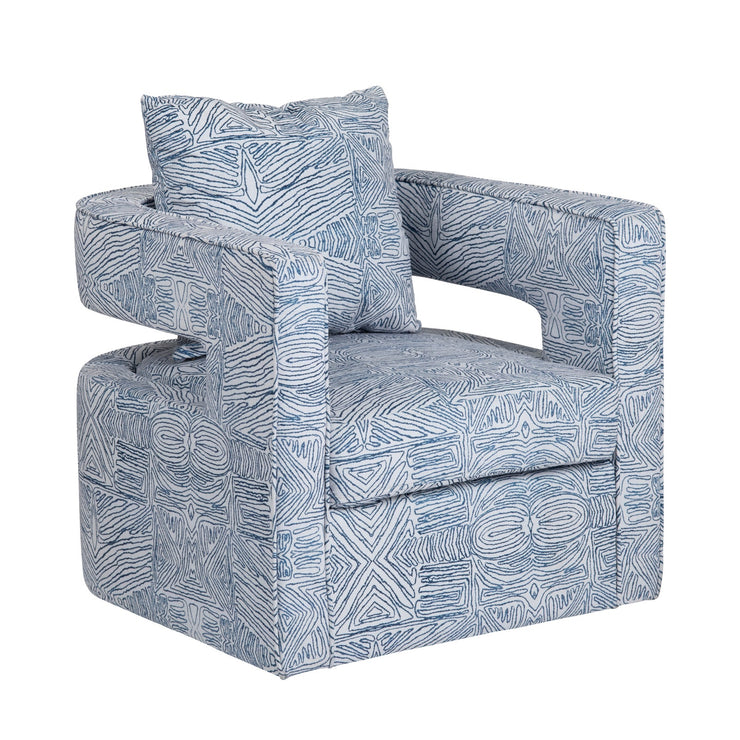 Crestview Collection Forma Blue and White Accent Chair