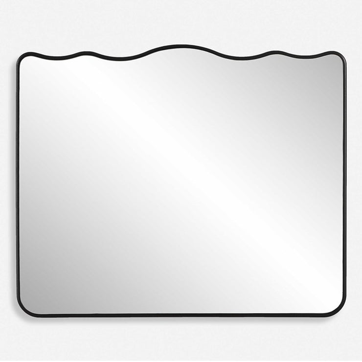 Casa Bella Living Finished Black Wavy Rounded Edge Mirror