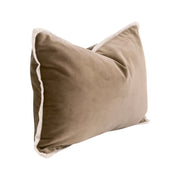 Essentials For Living The Not So Basic 20” Essential Lumbar Pillow ~ Caramel Velvet, Jute Flat Piping