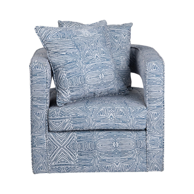 Crestview Collection Forma Blue and White Accent Chair