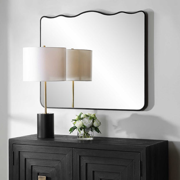 Casa Bella Living Finished Black Wavy Rounded Edge Mirror