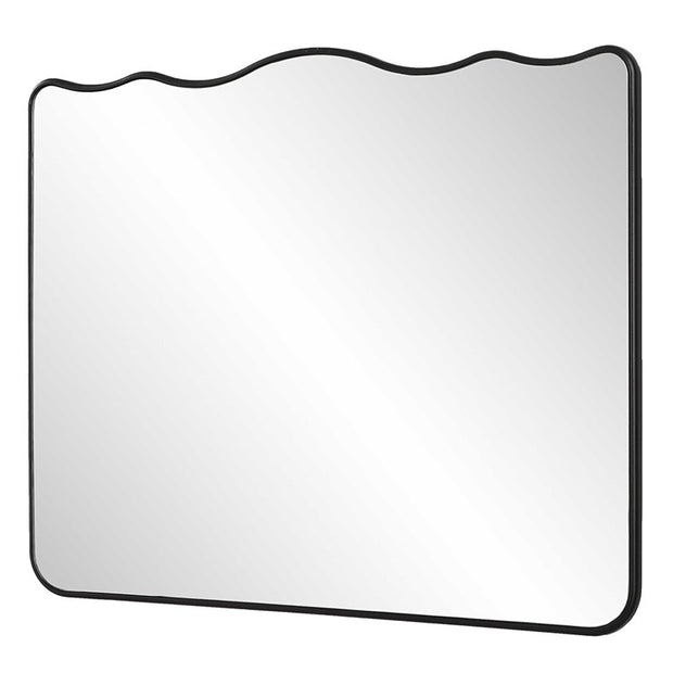 Casa Bella Living Finished Black Wavy Rounded Edge Mirror