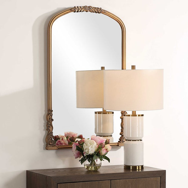 Casa Bella Living Engineered Wood Finished Rich Antique Gold Mirror