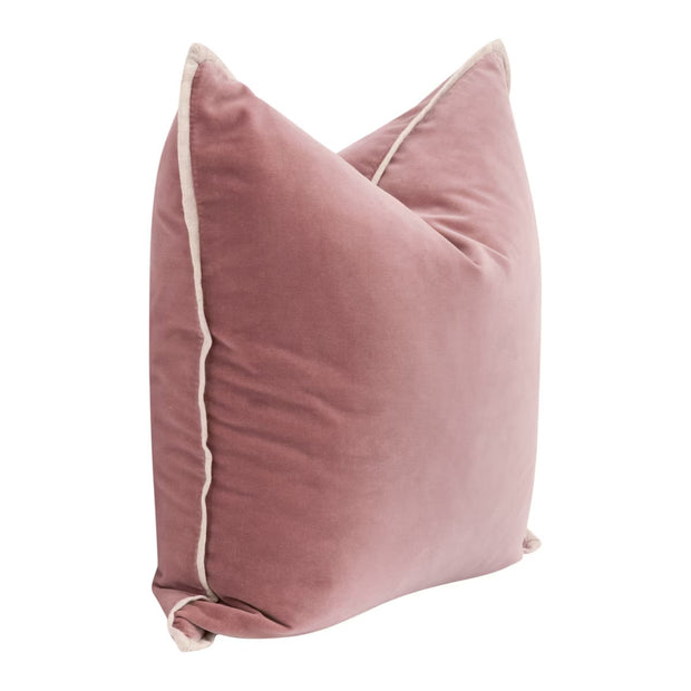 Essentials For Living The Not So Basic 20” Essential Pillow ~ Petal Velvet, Jute Flat Piping