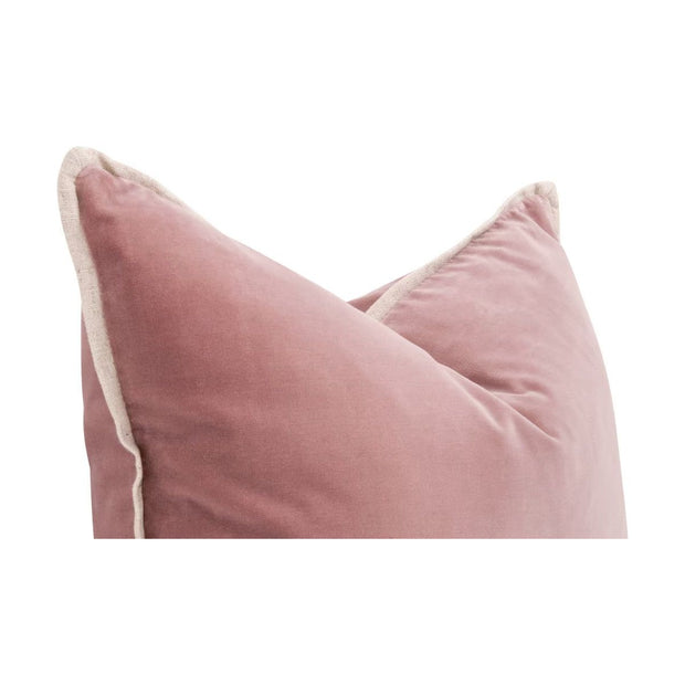 Essentials For Living The Not So Basic 20” Essential Pillow ~ Petal Velvet, Jute Flat Piping