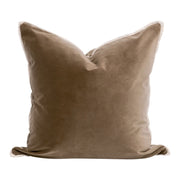 Essentials For Living The Not So Basic 20” Essential Pillow ~ Caramel Velvet, Jute Flat Piping