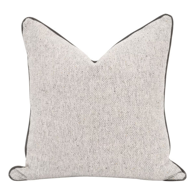 Essentials For Living The Not So Basic 22” Essential Pillow ~ Howell Natural, Dark Dove Velvet Piping