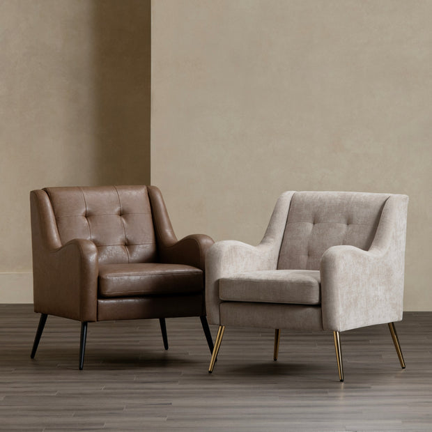 Crestview Collection Lanna Cream Tufted Accent Chair