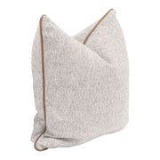 Essentials For Living The Not So Basic 22” Essential Pillow ~ Howell Natural, Whiskey Brown Top Grain Leather Piping