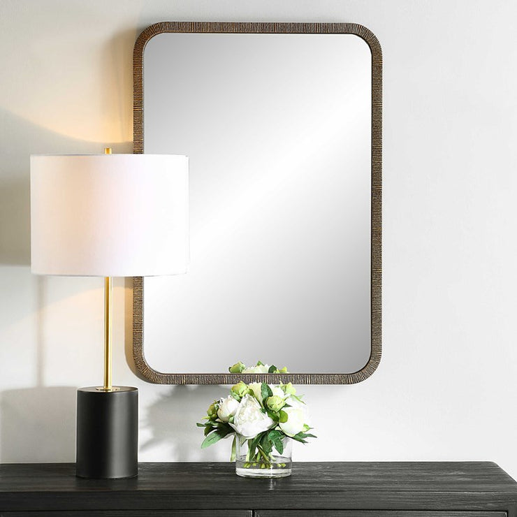 Casa Bella Living Textured Frame Finished In Rich Antique Gold Mirror