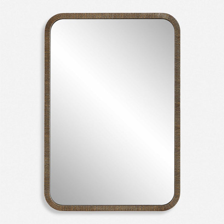 Casa Bella Living Textured Frame Finished In Rich Antique Gold Mirror
