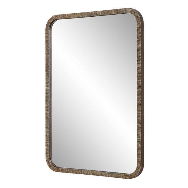 Casa Bella Living Textured Frame Finished In Rich Antique Gold Mirror