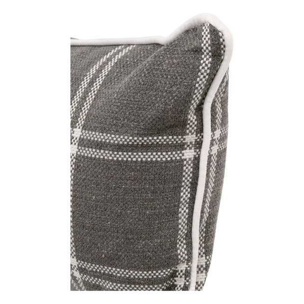 Essentials For Living The Not So Basic 34” Essential Lumbar Pillow ~ LiveSmart Walden Smoke, LiveSmart Machale-Ivory Piping