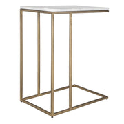 Casa Bella Living Brass Frame White Marble Accent Table