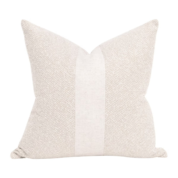 Essentials For Living The Split Decision 22” Essential Pillow ~ LiveSmart Gellar-Linen, Performance Textured Cream Linen Stripe