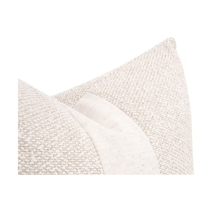 Essentials For Living The Split Decision 22” Essential Pillow ~ LiveSmart Gellar-Linen, Performance Textured Cream Linen Stripe