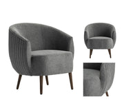 Crestview Collection Logan Gray Barrel Accent Chair