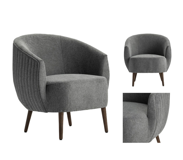 Crestview Collection Logan Gray Barrel Accent Chair