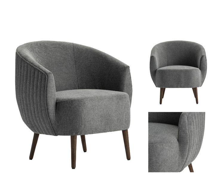 Crestview Collection Logan Gray Barrel Accent Chair