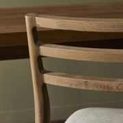 Four Hands Glenmore Ladderback Smoked Oak Counter Stool ~ Essence Natural Cushioned Seat